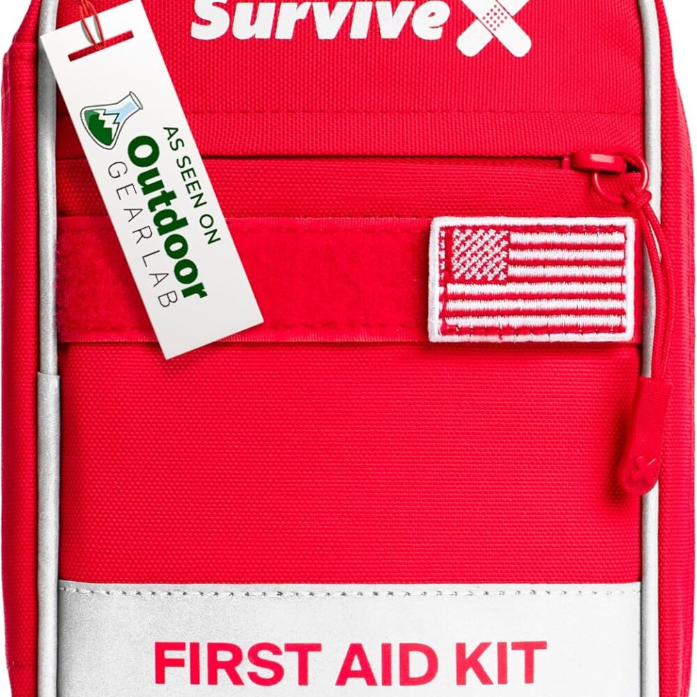 SurviveX Small First Aid Kit, Emergency Kit for 1-2 People